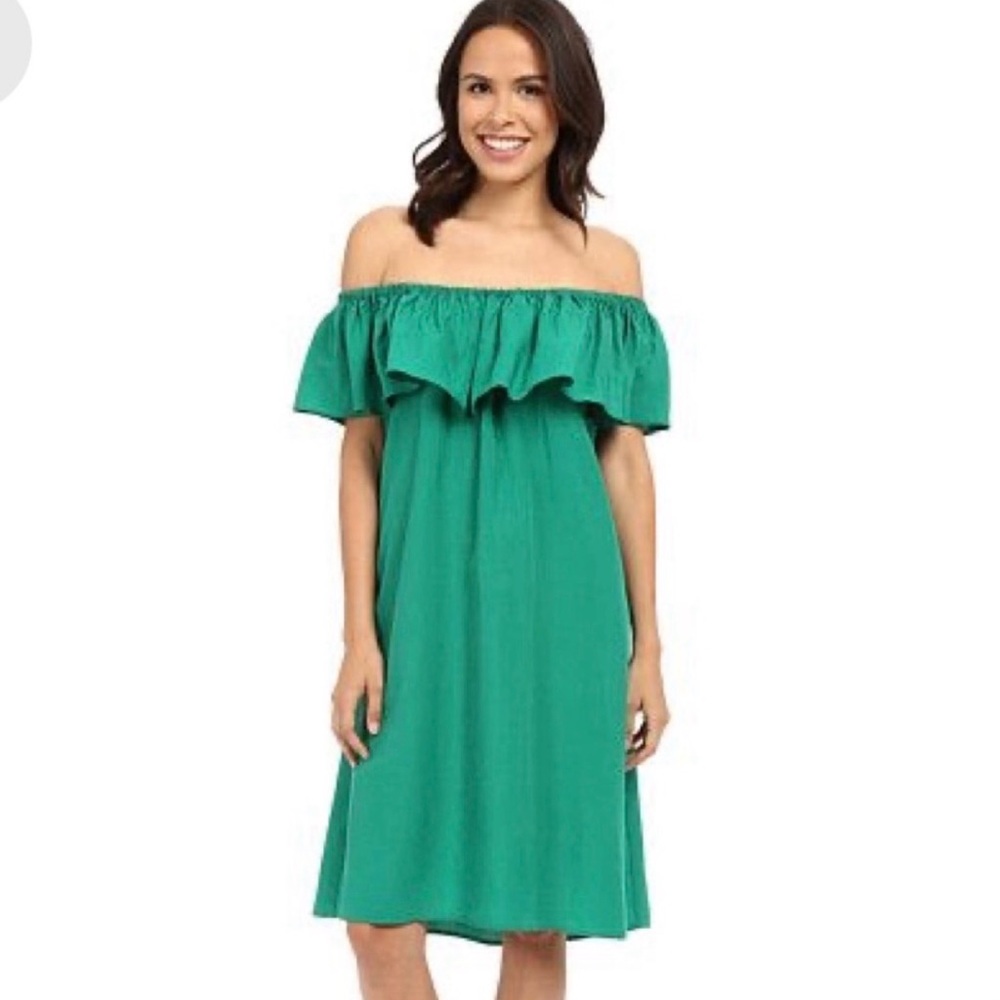 Old Navy Emerald Off-Shoulder Dress